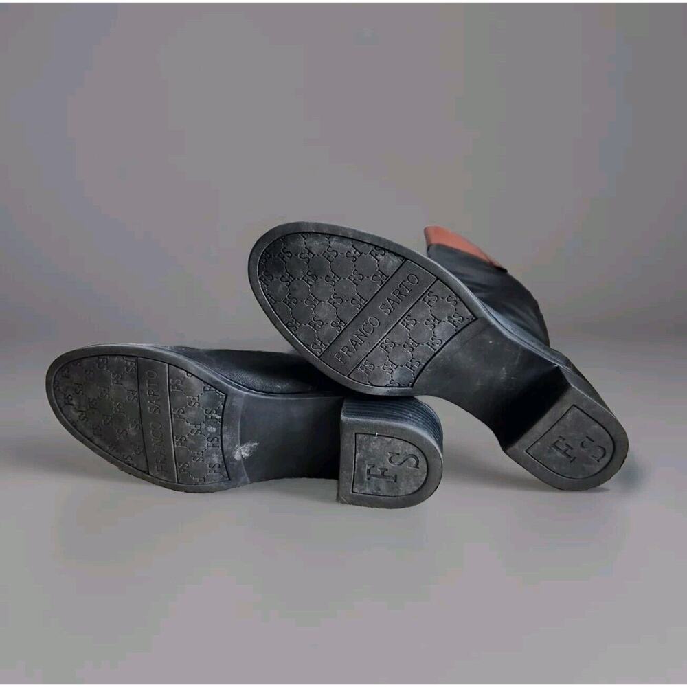 Franco Sarto Clove 2 Two-Tone Riding Boots Zip-Up Brown Black Womens 8 - Picture 5 of 12